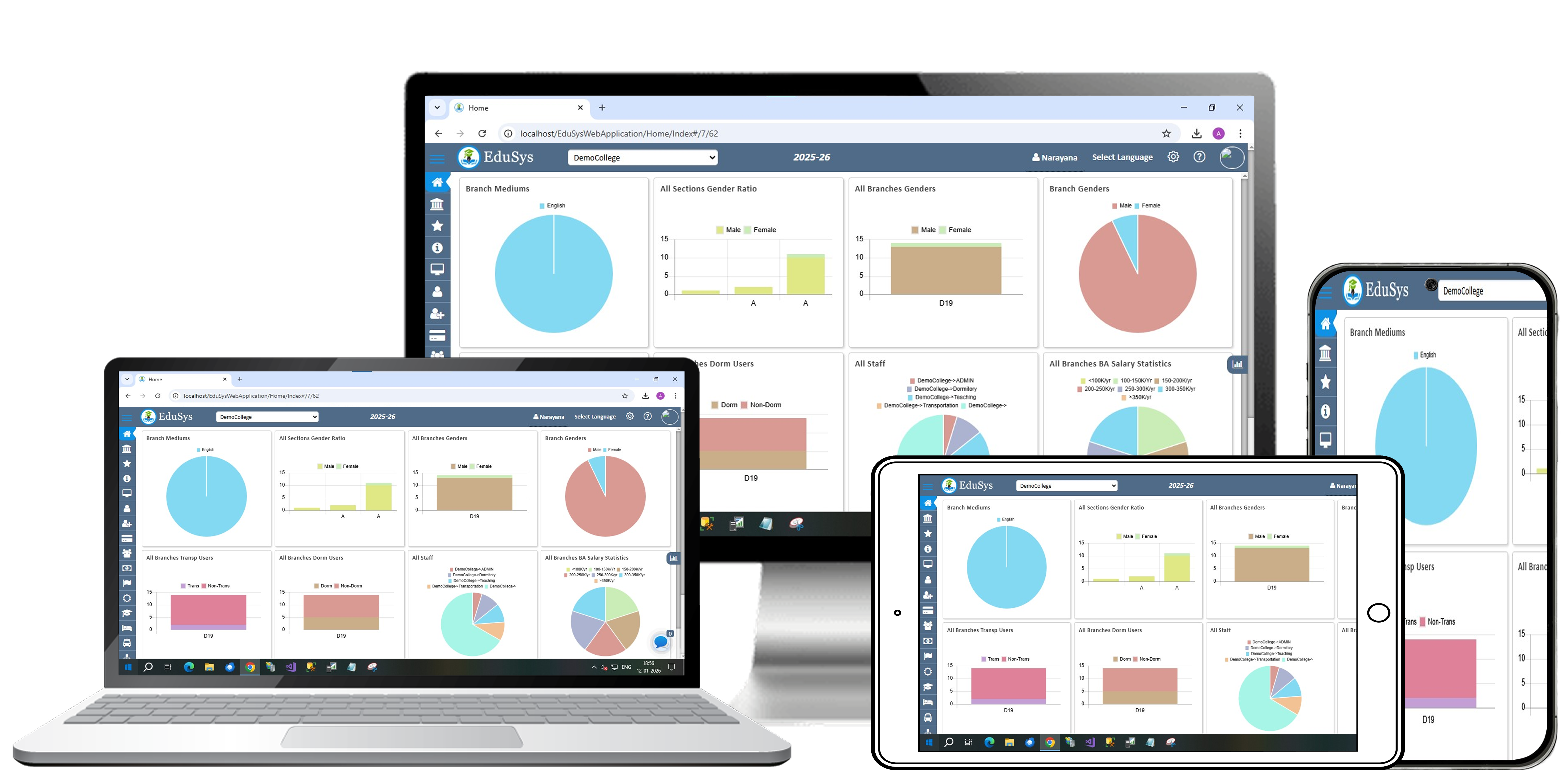 College Software compatible in Mobile, Laptop, Tab