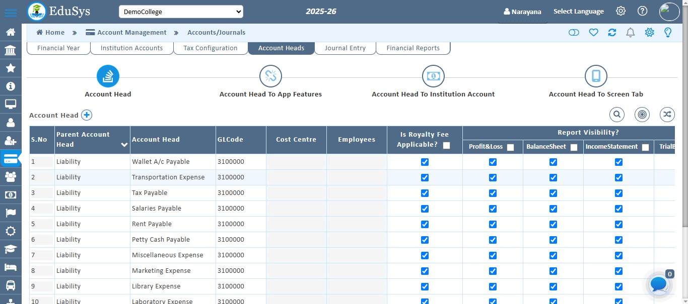 College Account Management