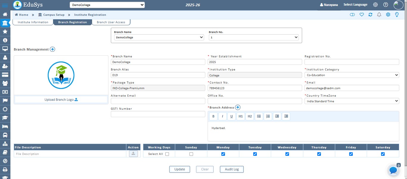 College Multi Branch Management
