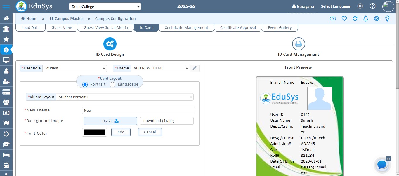 College Student Id Generator