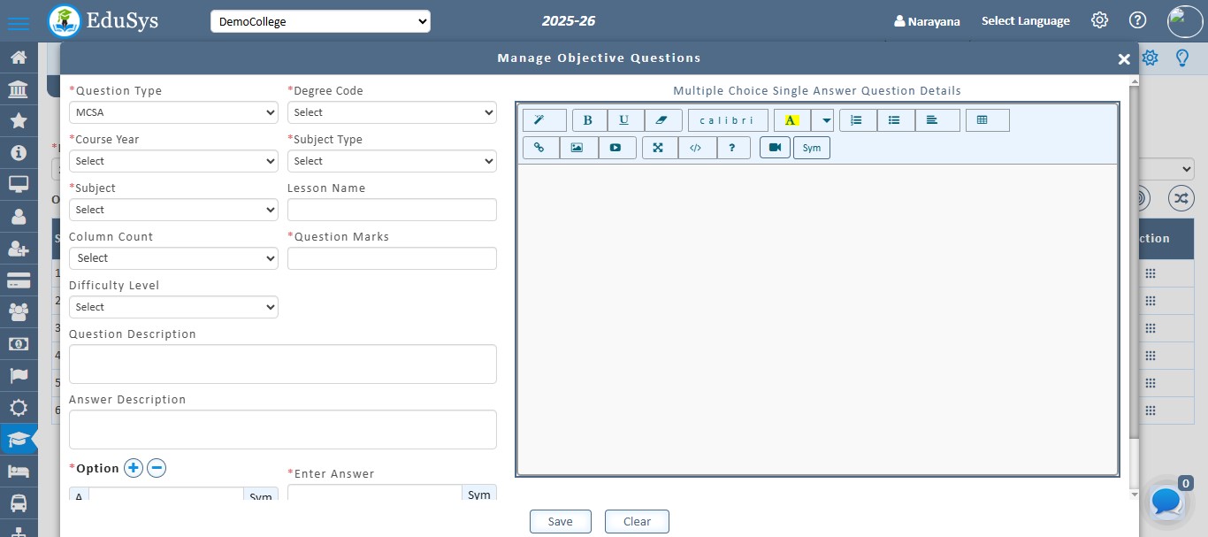 College Re-Exam Management