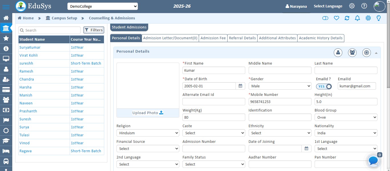 College Admissions Enrollment Management