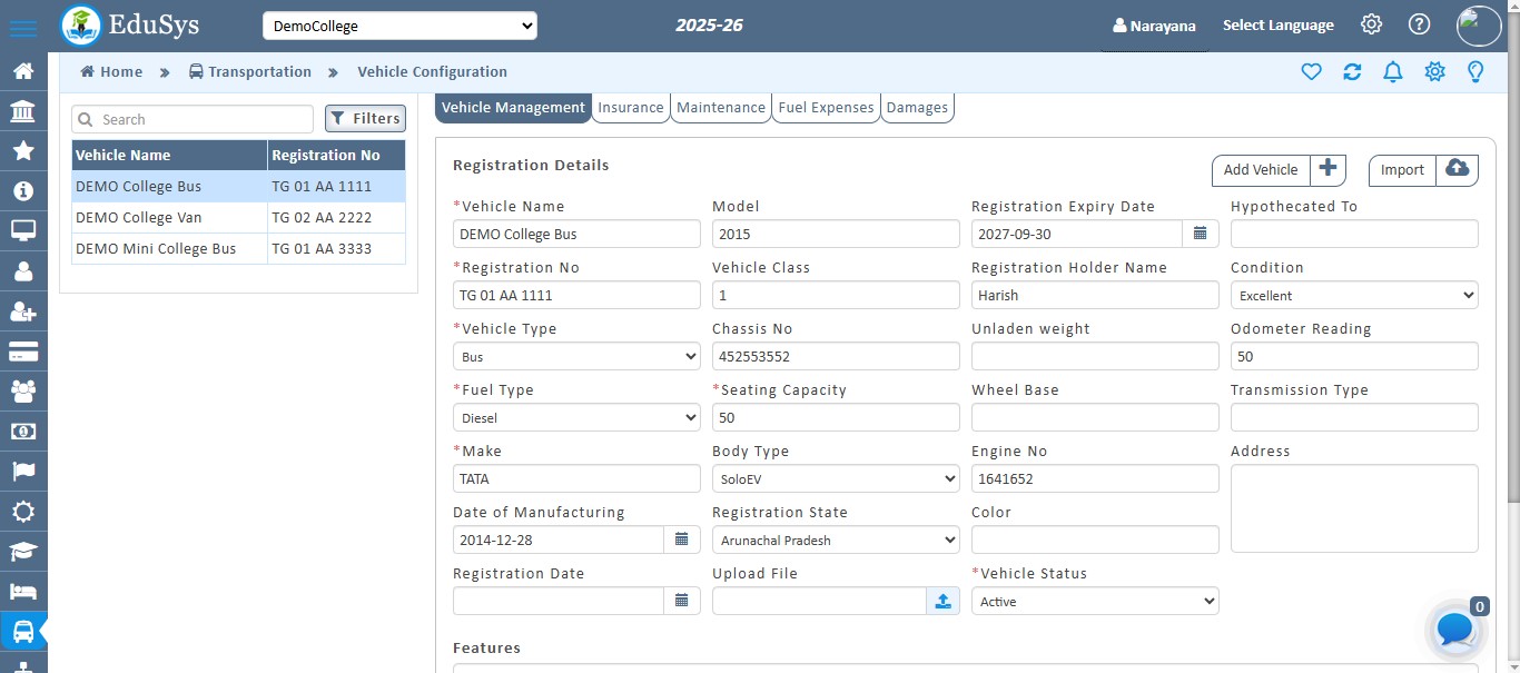 College Transportation Management
