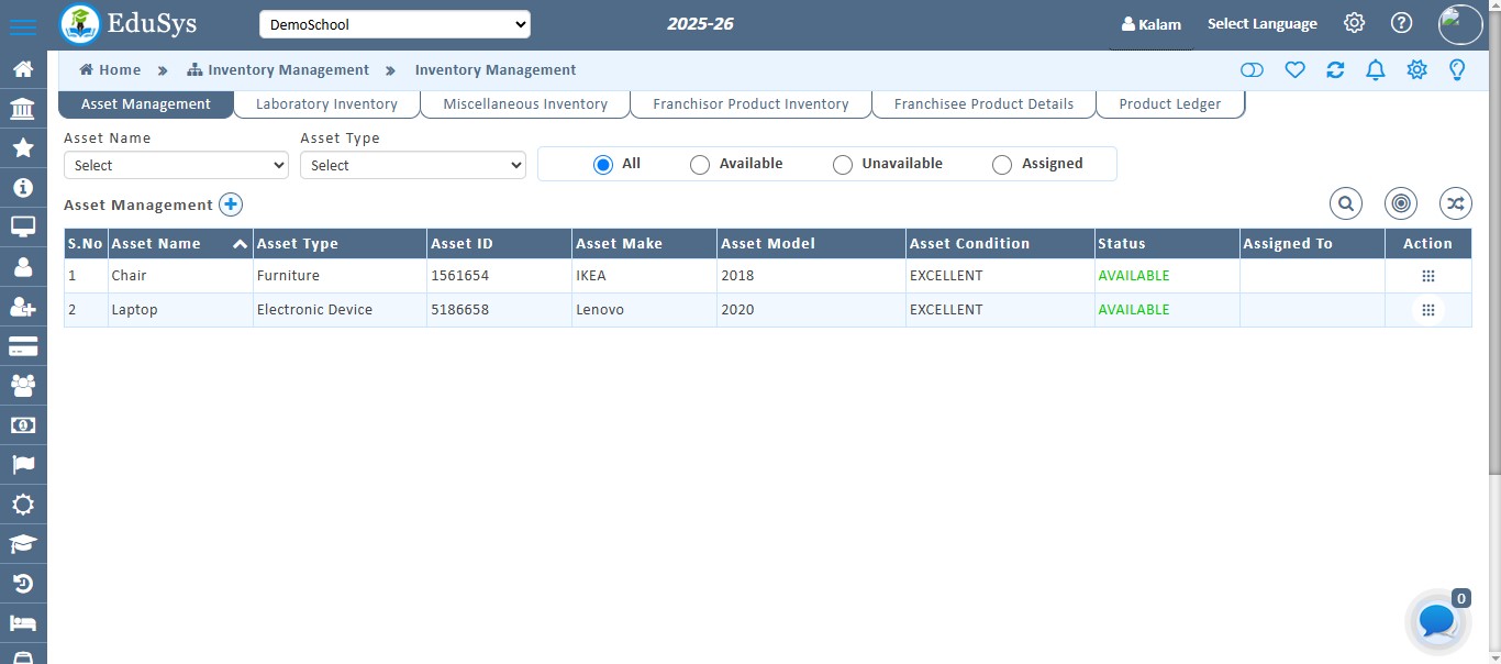 K12-School Inventory Management